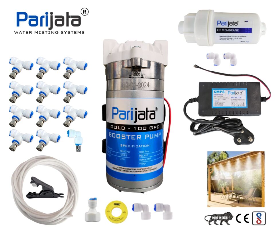 Homemade Water Misting System DIY Water Misting System with Automatic time sensor , 25 mtr pipe ...
