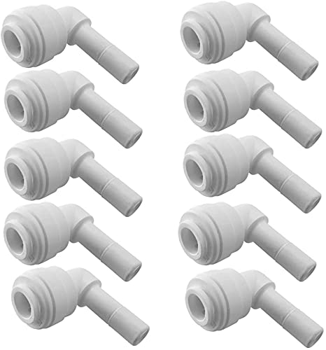 Bodeer Plastic Esteem elbow connector 1/4"x1/8" for RO Water purifier (Pack of 10)