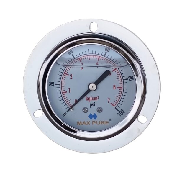 Pressure Gauge 7kg/cm² / 100 PSI | 63mm Dial | BSP 1/4" Flange