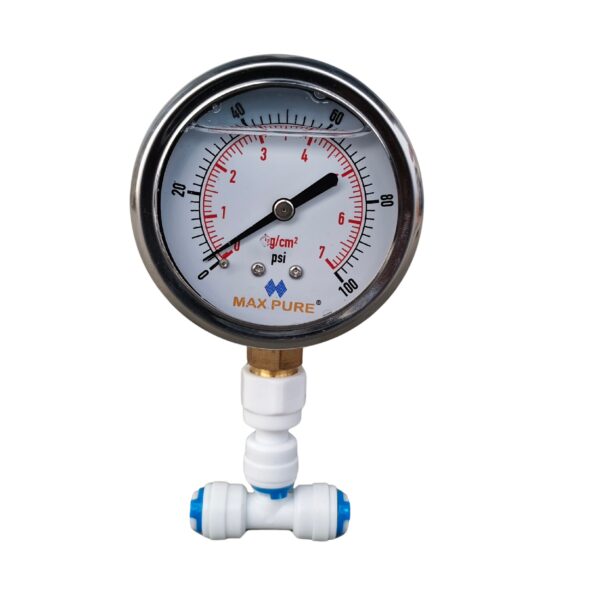 Gly. Filled Pressure Gauge 7 kg/cm² / 100 PSI for RO Water Purifier