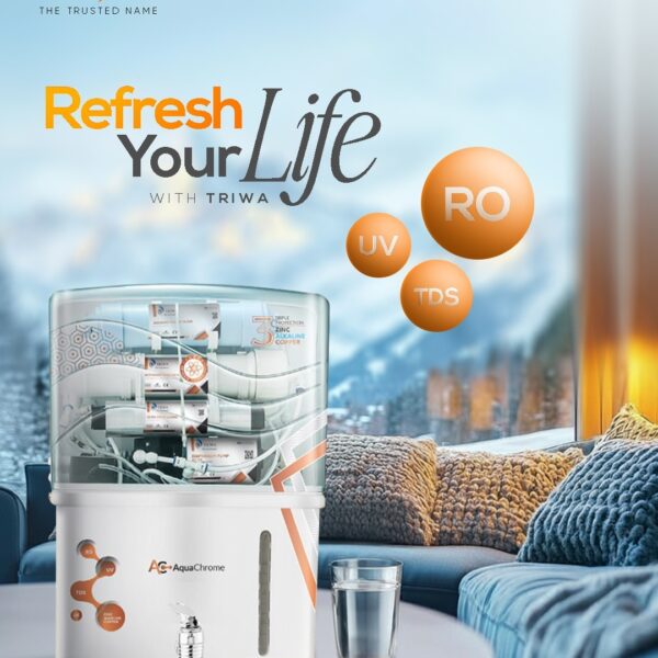 Aqua Chrome RO Water Purifier 12 Ltr RO+UV+UF+TDS+Copper (Offer for Jaipur Only)