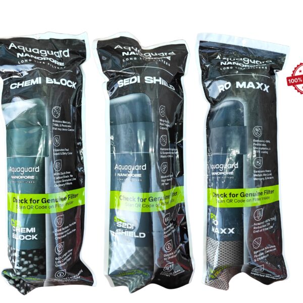 Aquaguard Nano Membrane, Sedi & Chemi filter set 9 inch