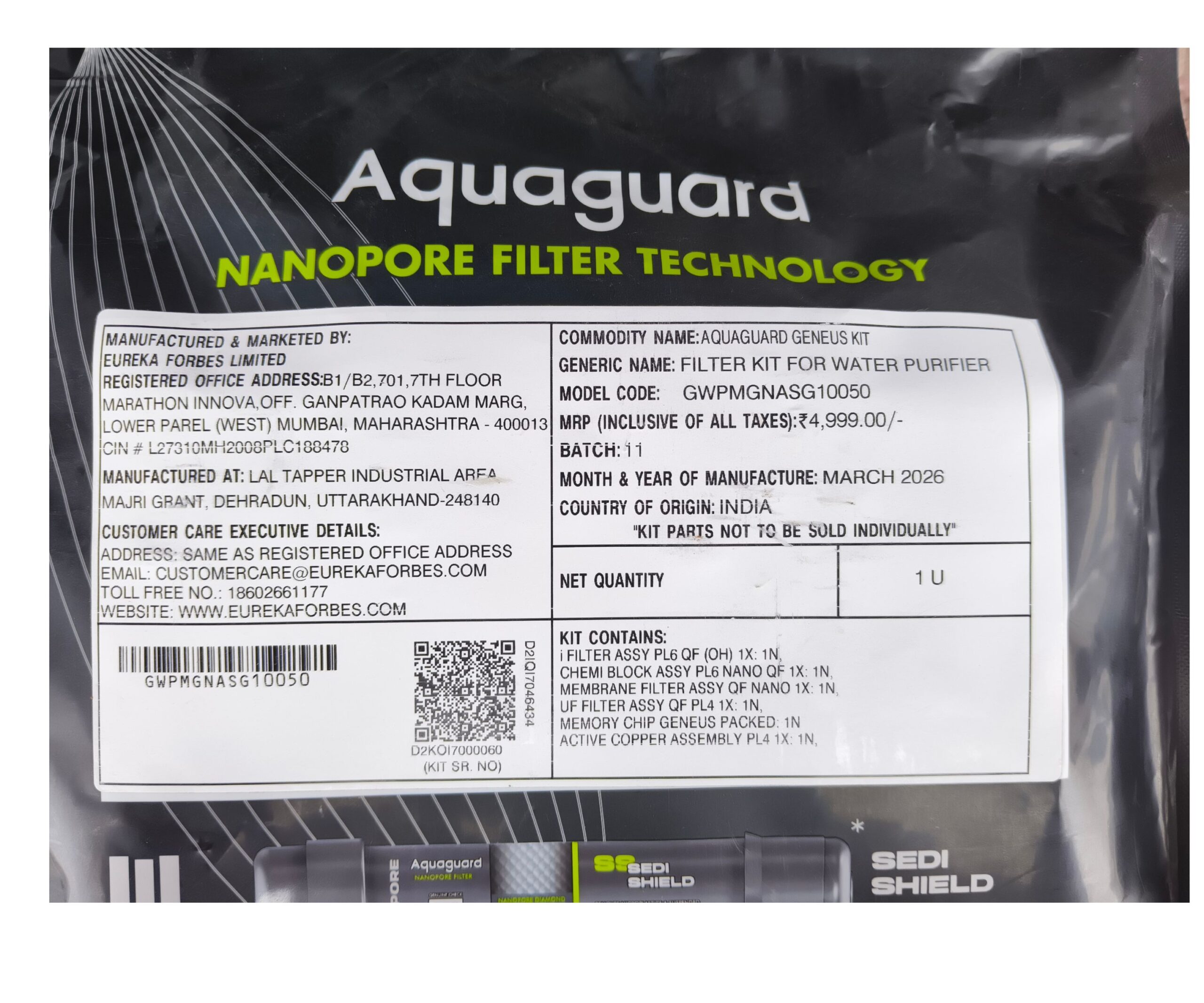 AquaguardGeneusROWaterpurifiercartridgekit