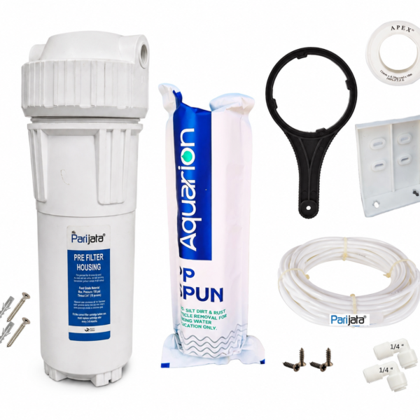 PARIJATA 10 Inch White Prefilter Housing with PP Spun Filter Kit